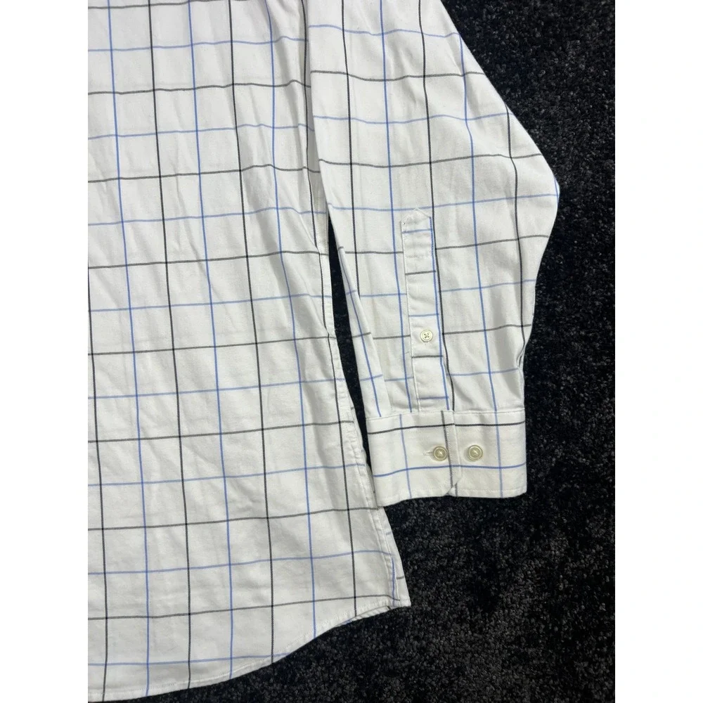 Banana Republic XXL Athletic Fit Wrinkle Resistant Plaid Dress Shirt Mens‎